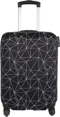Explore Land Travel Luggage Cover Suitcase Protector Fits 18-22 Inch Case (Black Polygonal, S)