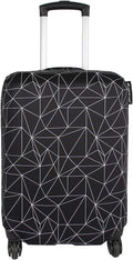 Explore Land Travel Luggage Cover Suitcase Protector Fits 31-32 Inch Case (Black Polygonal, XL)