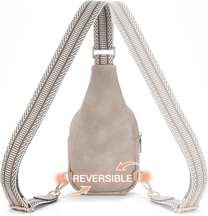 Telena Small Sling Bag for Women Leather Crossbody Fanny Packs Chest Bag for Women