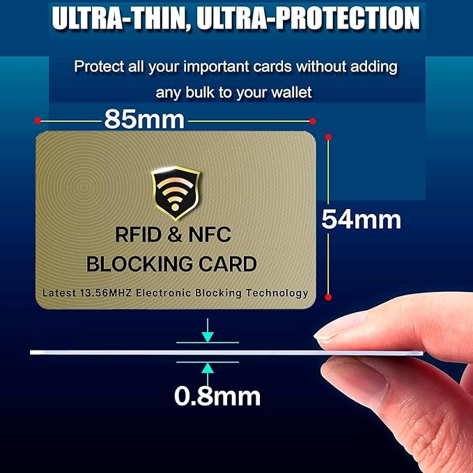 SaiTech IT RFID Cards One Card Protects Entire Wallet Purse for Men & Women, Contactless Bank Debit Credit Card ProteRFID Goldenctor ID ATM Guard Card – Golden (50 PCs Bulk RFID Card Golden)