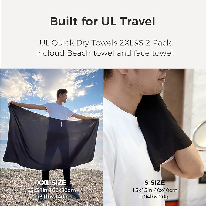 Ultralight Quick Dry Towel, Microfiber Quick-Drying Travel Towels with Compact Packable Pocket for Beach, Camp, Gym, Swimming (Orange 2 Set)