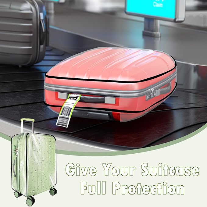 Thicken Clear Luggage Cover Protector, 28" PVC Luggage Covers for Suitcase Waterproof Dustproof Anti-scratch Travel Suitcase Covers Case for Wheeled Luggage