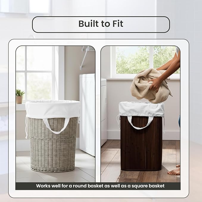 LFH Home Cotton Canvas Large Laundry Bag with Handle, Heavy Duty Drawstring Closure Washable Laundry Bags, School Travel, Home, Hotel, College Dorm, Organizer Sack, Toy Clothes 28x36 (Pack of 6)-White