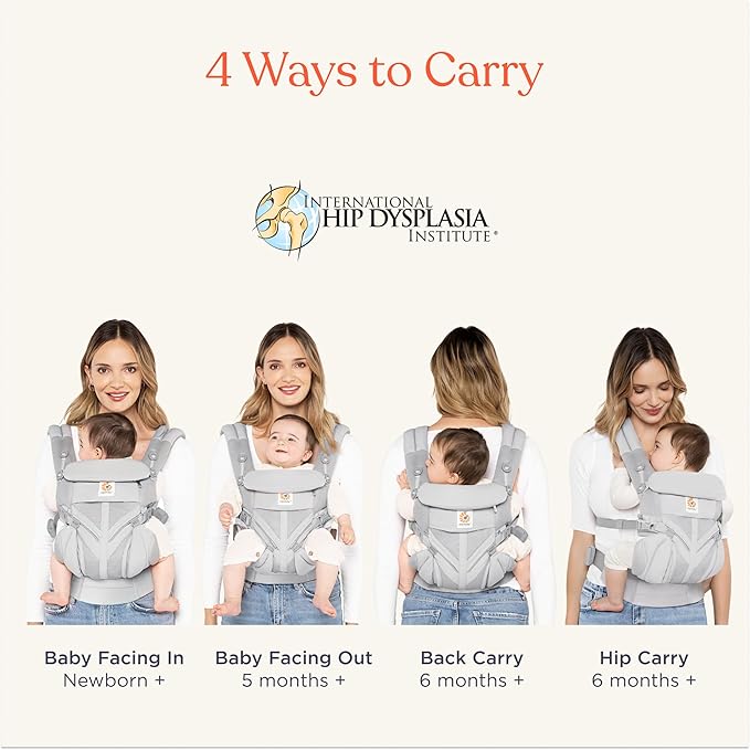 Ergobaby Omni Classic Baby Carrier Newborn to Toddler - Breathable Baby Carriers for Summer - All-Position Carrier with Lumbar Support (7-45 Pounds), Mesh, Onyx Black