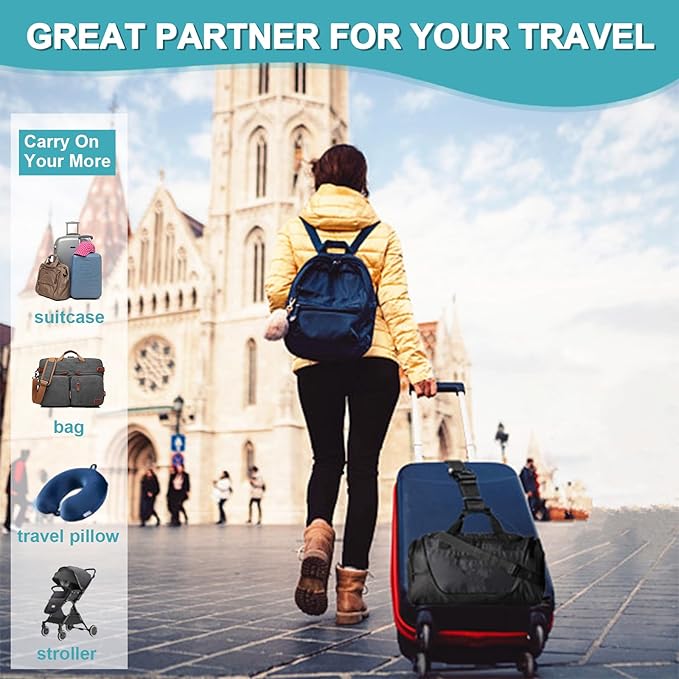 4Pack Luggage Straps Add Bag Luggage Straps to Connect Two Suitcases, Adjustable Luggage Belt Connector for Carry On, Travel Attachment Accessories for Connect Your 3 Luggages, Orange