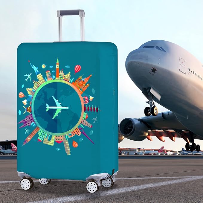 Travelkin Luggage Covers With Tag For Suitcases Tsa Approved,Suitcase Covers Protector Fit 18-32 Inch Luggage S(18-21inch suitcase)
