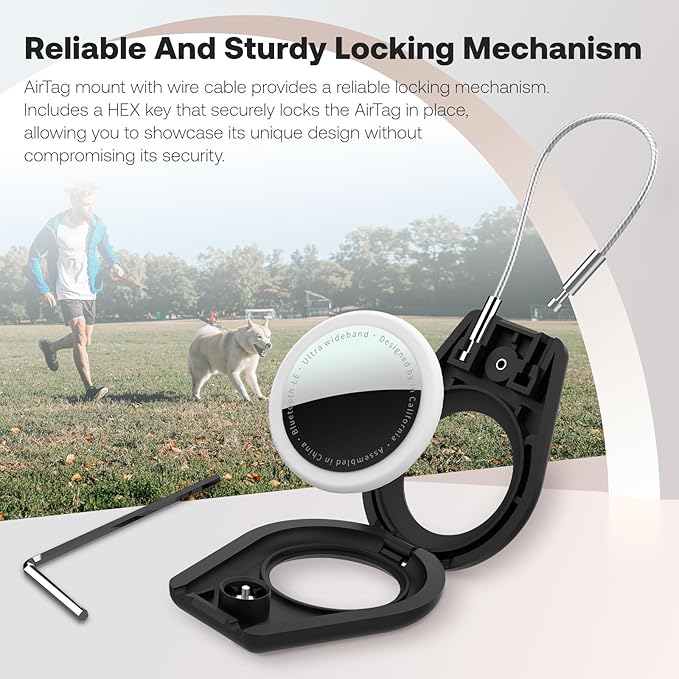 Protect Case Compatible with Apple AirTag, Secure GPS Tracker Holder with Wire Cable Shockproof & Anti-Theif Suitable for Keychain, Keys, Luggage, Bags and Kids