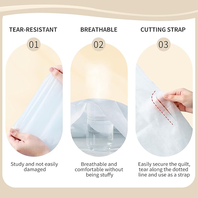 YOUNGTIME Disposable Bed Sheets, Quilt Cover and Pillow case Set for Hotel and Travel,Portable Ready to use Bedding Set Travel 4-Piece Double,Rabbit,4 Pack