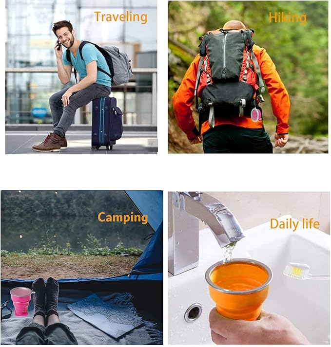 Collapsible Cup - Silicone Foldable Cup-Expandable Folding Drinking Reusable Portable Mugs Cups For Travel, Camping, Hiking, Survival, Car, Picnic, Beach, Holiday Vacation, Outdoor Sports Green