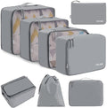 BAGAIL 8 Set Packing Cubes Luggage Packing Organizers for Travel Accessories-Pewter Color