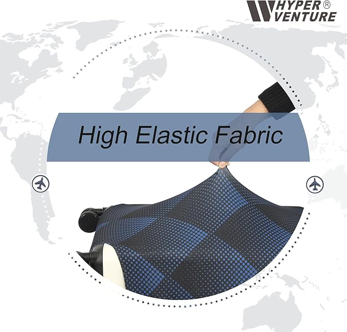 HYPER VENTURE Washable Luggage Cover - Fashion Suitcase Protector Fits 23-26 Inch Luggage (Blue Cube, M)