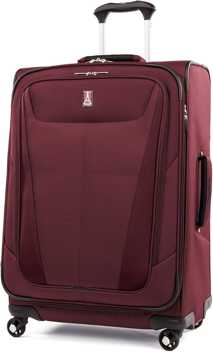 Travelpro Maxlite 5 Softside Expandable 2-Piece Luggage Set — Carry-On and Large Checked Luggage — Burgundy