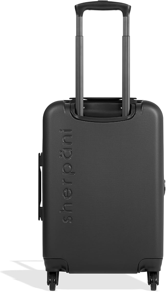 Sherpani Meridian, 22 Inch Carry On Luggage Airline Approved, Rolling Hardside Suitcase 22x14x9, Travel Luggage for Women, Expandable Suitcase, Travel Gift (Black)