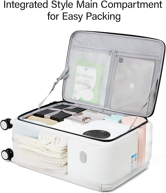 Hanke Top Opening 24 Inch Luggage with Spinner Wheels, Aluminum Frame All-PC Hard Shell Medium Suitcase, Zipperless Trunk Wide Handle Luggage, TSA Checked-Medium(Graphite Grey, 69L)