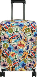HYPER VENTURE Washable Luggage Cover - Fashion Suitcase Protector Fits 18-22 Inch Luggage (World Voyage, S)