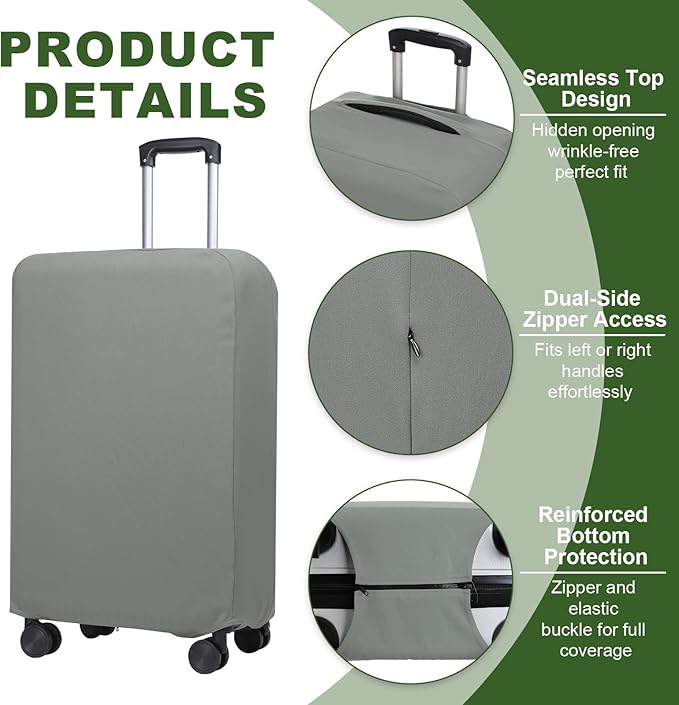 PATIKIL Luggage Cover, Suitcases Covers Elastic Carry on Cover Protector Washable Scratch-Resistant Fits 28-29 Inch Luggage for Travel Business Trips, Gray