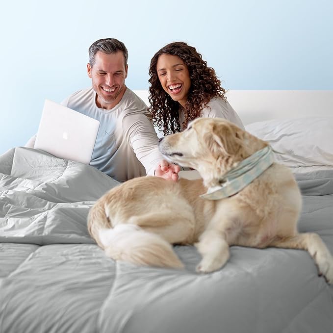 Dream Valley® Outlast® Deepsleep Cooling Comforter, Full/Queen Size, NASA-Grade Space Technology Cooling Blanket for Hot Sleepers Night Sweats, Q-Max > 0.45 Aerocool™ Breathable, Ice Blue, 90"x90"
