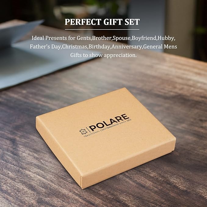 Polare Full Grain Leather Passport Holder RFID Blocking Travel Bifold Wallet Passport Holders 2 Passports (Coffee)