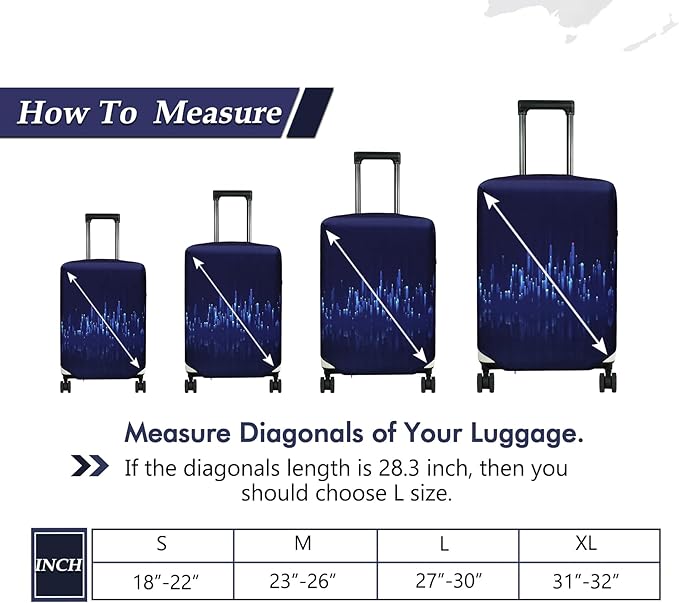 HYPER VENTURE Washable Luggage Cover - Fashion Suitcase Protector Fits 27-30 Inch Luggage (Nightscape, L)