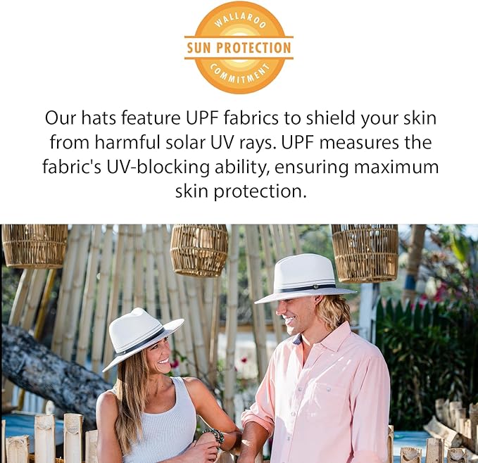 Wallaroo Hat Company Women’s Petite Palm Beach Fedora – UPF 50+ UV Protection Sun Hat, Packable, Adjustable, Small Size