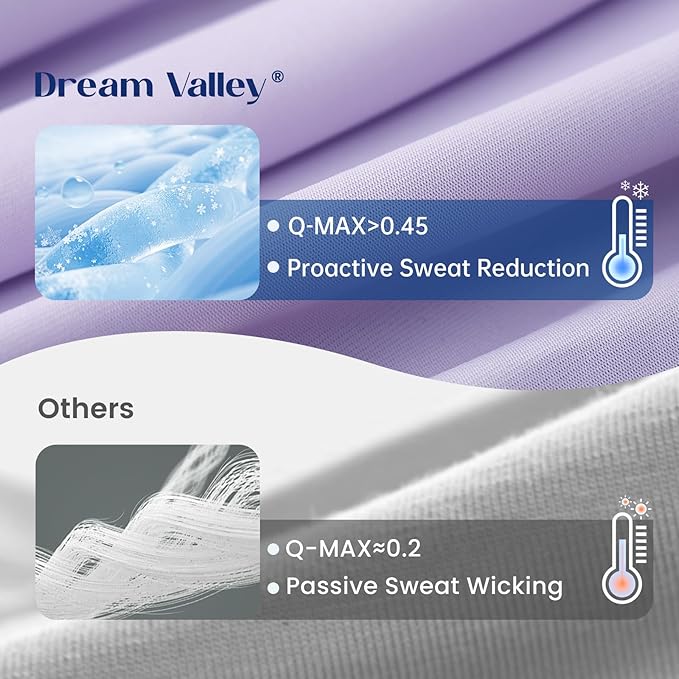 Dream Valley® Outlast® Deepsleep Cooling Comforter, Twin Size, NASA-Grade Space Technology Cooling Blanket for Hot Sleepers Night Sweats, Q-Max > 0.45 Aerocool™ Breathable, Lavender Fog, 68"x90"