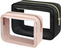 PACKISM TSA Approved Toiletry Bag - Upgrade Color-Edged Clear Makeup Bags, Clear Toiletry Bags For Traveling Fits Various Storage Needs