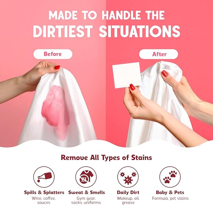 QLEAN Laundry Detergent Sheets (Travel Size 10 Loads) – Travel Laundry Detergent Sheets for Sensitive Skin, Unscented Fragrance Free Eco-Friendly Laundry Soap, HE & Standard Washer Safe, Stain Remover
