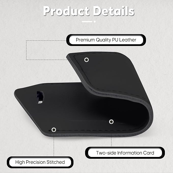 Travelambo Luggage Tags for Suitcases Faux Leather Privacy Protection 16 Pack Bag Tags Travel Accessories Essential, Black