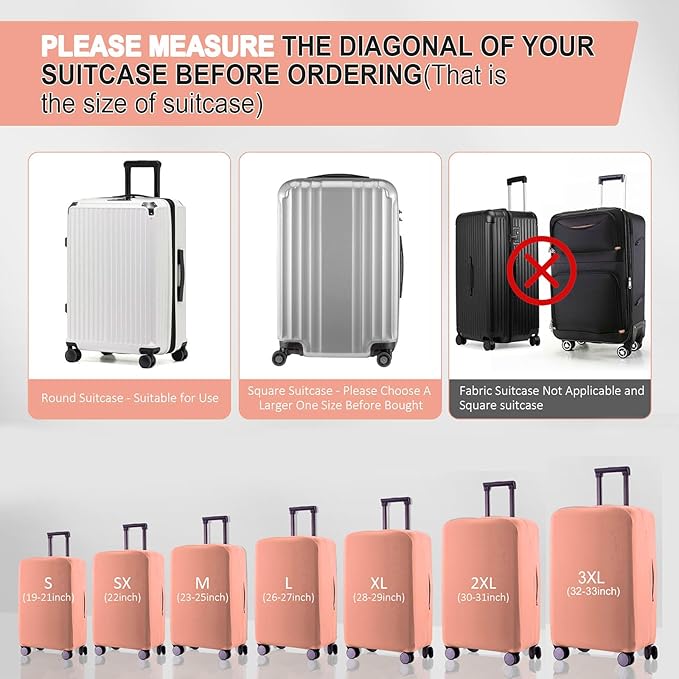 Travel Luggage Cover - Scratch-Resistant Fit 19-31 Inch, Pink (S(19-21 inch))