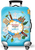 WUJIAONIAO Travel Luggage Cover Baggage Suitcase Cover Protector Skins 18-32 Inch (ocean, S (for 18-20 inch luggage))