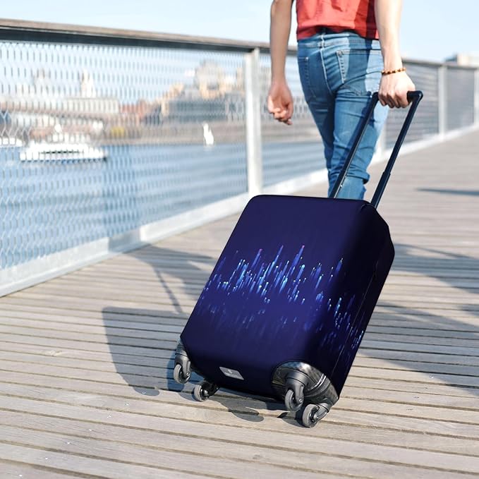 HYPER VENTURE Washable Luggage Cover - Fashion Suitcase Protector Fits 27-30 Inch Luggage (Nightscape, L)