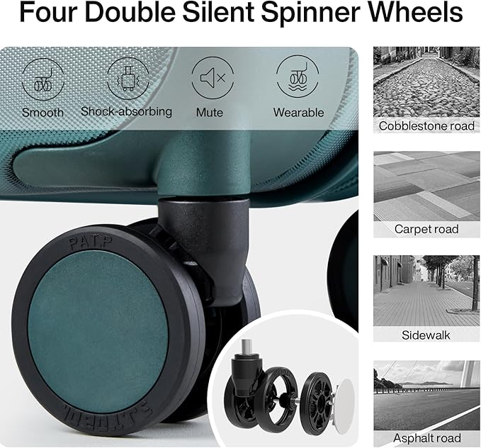 Hanke Luggage Sets 2 Piece with Spinner Wheels, 20/28 Inch Hard Shell Suitcases Set TSA Approved Luggage Travel Rolling Large Luggage(Blackish Green)