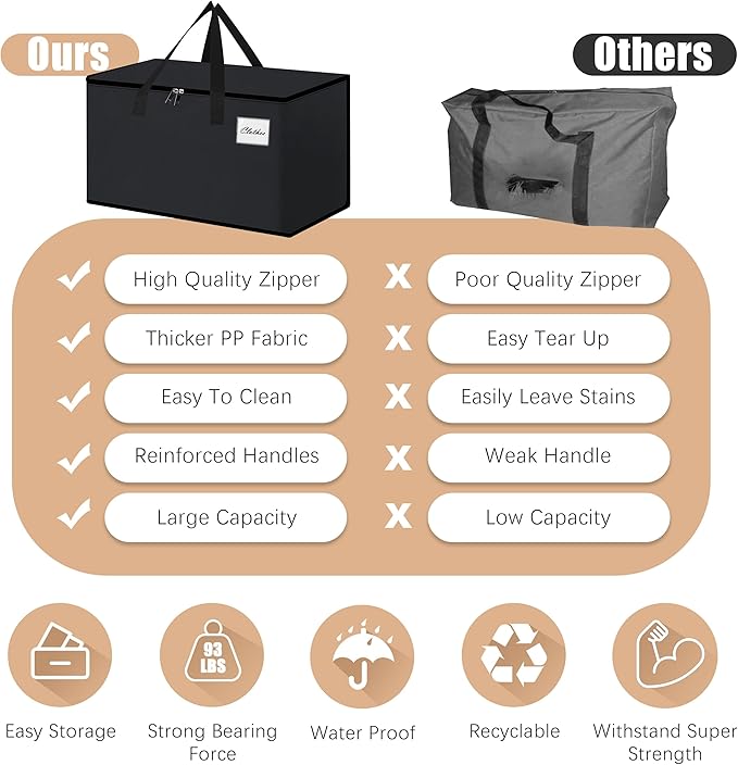Heavy Duty Moving Bags - Extra Large Packing Bags and Storage Totes, Collapsible and Foldable Option for Moving and Storage, Clear, 125 L - 18 Pack