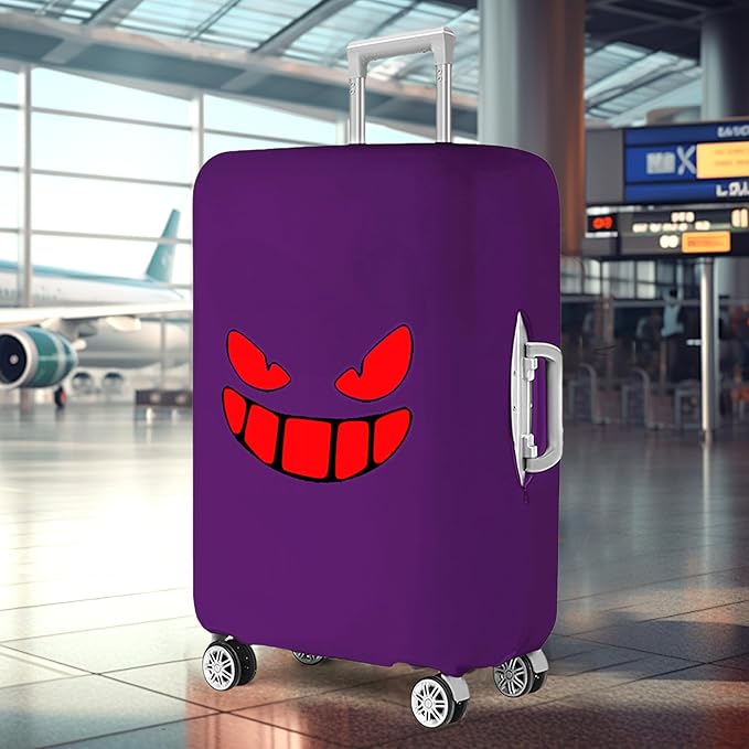 Travel Luggage Cover Thicker Spandex Suitcase Protector Elastic Washable Baggage Covers (S/M/L (for 19-28 inch luggage), Purple Eye)