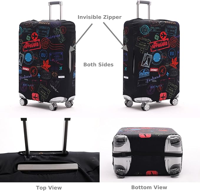 Travelkin Luggage Covers With Tag For Suitcases Tsa Approved,Suitcase Covers Protector Fit 18-32 Inch Luggage L(26-28inch suitcase)