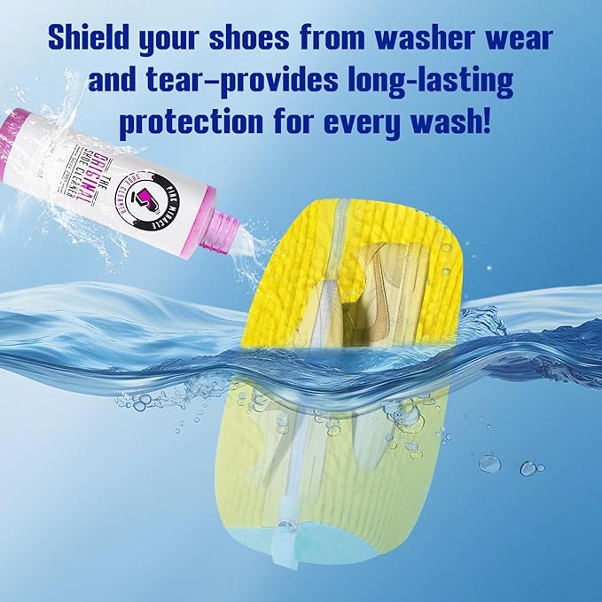 Shoe Washing Machine Bag Reusable Shoe Cleaning Bag for All Types Laundry Shoe Bag for Washer and Dryer (Yellow Gray)