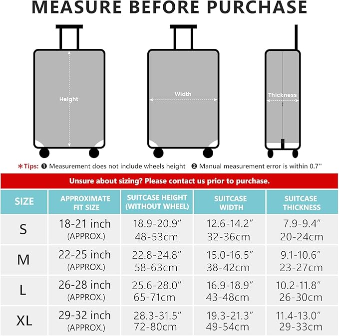 Travelkin Luggage Covers For Suitcase Tsa Approved,Suitcase Cover Protector Fit 29-32 Inch Luggage