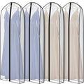 Zilink Breathable Dress Bags for Gowns Long 72” Wedding Dress Storage Bags Silky Dress Bags for Closet Storage with 7" Gussted Wrinkle Free for Long Evening Dresses Puffy Dress Storage, Set of 4