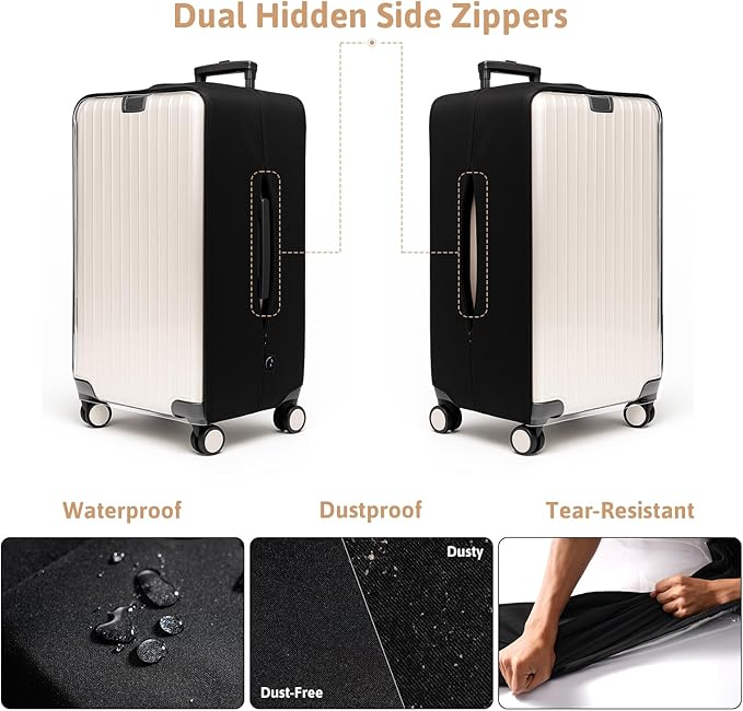 OrgaWise Clear Luggage Cover, For Suitcase Tsa Approved Transparent TPU Suitcase Cover Protector Fit 28-30 Inch Luggage
