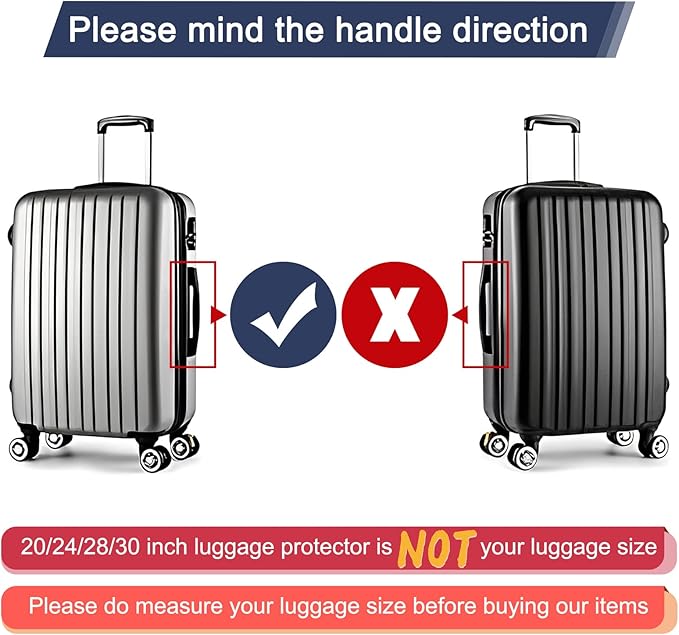 24 Inch Luggage Covers for Suitcase TSA Approved,Carry On Luggage Cover Protector Suitable 24-25 inch Full Clear 3mm Thickness Protector PVC Clear Suitable for Long Travel Accessories