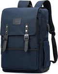 HFSX Anti Theft Laptop Backpack Men Women Business Travel Computer Backpack College Bookbag Stylish Water Resistant Vintage Backpack with USB Port Fits 15.6 Inch Laptop Blue