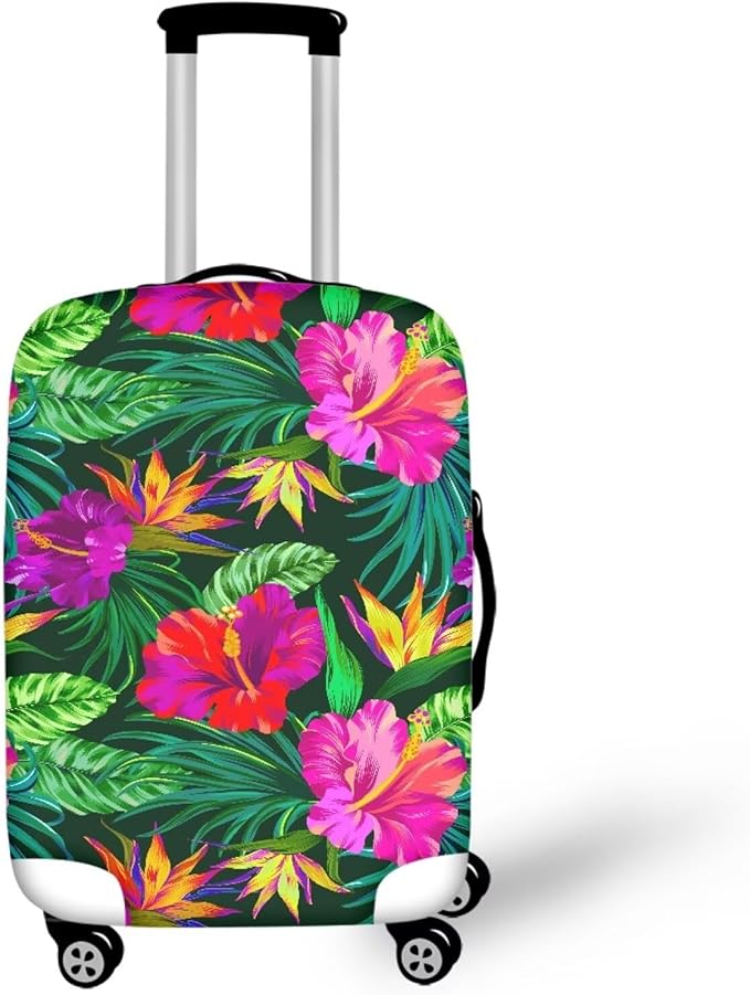 Tropical Floral Leaf Print Suitcase Cover Womens Travel Luggage Protector Cover Suitcase Baggage Decoraitve Covers for 18-21 inches