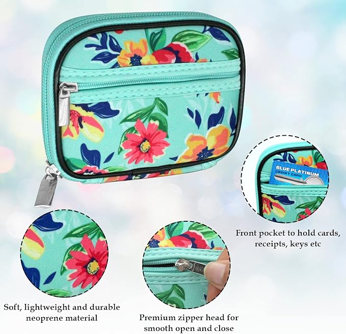 Serfeymi Weekly Travel Pill Organizer Pill Case for Purse with Removable 7 Day Pill Box, Fashionable Travel Medicine Organizer Pill Container for Medicine, Vitamin, Supplement - Green 01