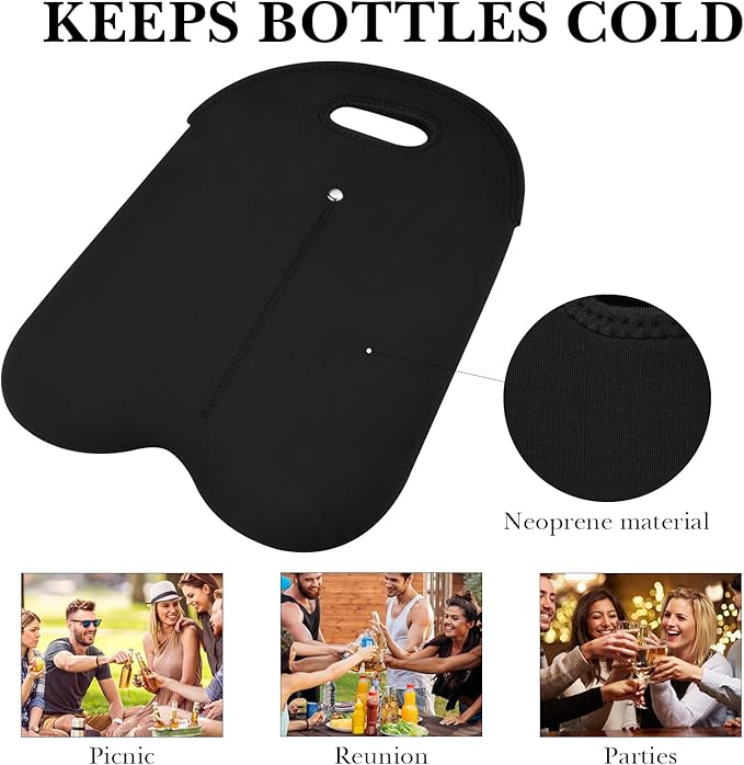 Linkidea Wine Travel Carrier & Cooler Bag, Wine Carrying Tote Picnic Cooler