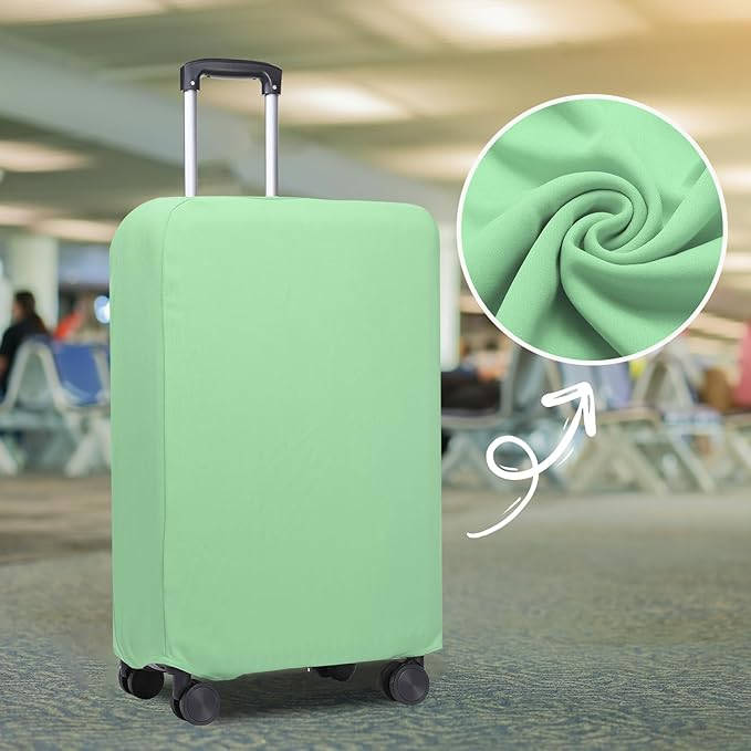 PATIKIL Luggage Cover, Suitcases Covers Elastic Carry on Cover Protector Washable Scratch-Resistant Fits 26-27 Inch Luggage for Travel Business Trips, Light Green