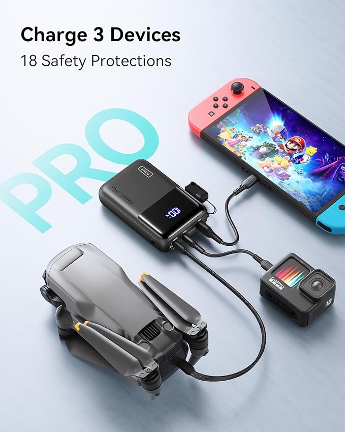 INIU 100W Power Bank, Mini Size 25000mAh High Capacity Laptop Portable Charger, USB C in&Out Tablet Powerbank, Smart Digital Display Phone Charger for iPhone 16 15, Samsung, iPad, MacBook, Laptop etc.
