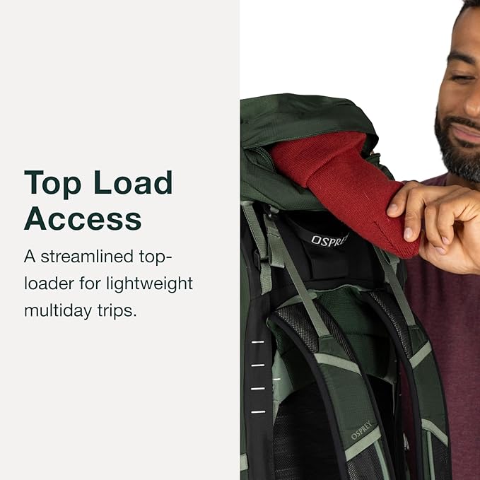 Osprey Talon 44L Men's Lightweight Hiking Backpack with Hipbelt, Green Canopy/Pine Leaf, S/M