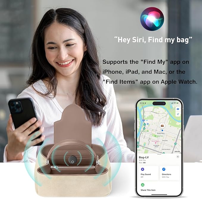 Air Tracker Tags-4 Pack [Apple MFi Certified] (iOS Only), Smart Bluetooth Tracker, Compatible with Apple Find My, Item Locator for Keys, Luggage, Wallet, Suitcase, Bags, IP67 Waterproof