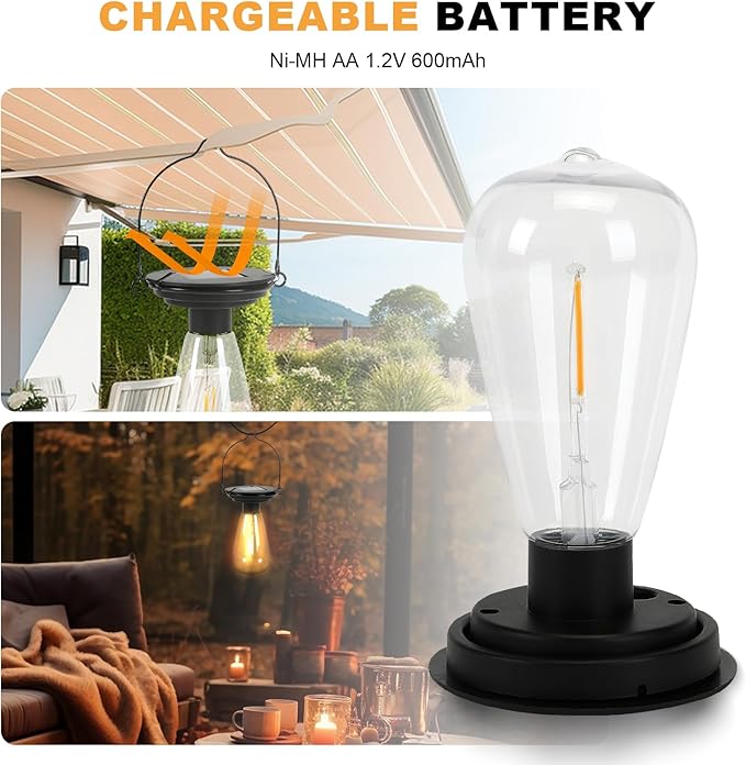 Replacement Solar Light Tops-Solar Light Bulbs for Outside-Solar Lanterns Outdoor Waterproof 1 Pack,One Thing, Three Uses, Multifunctional Size Conversion Or Personalized Hanging