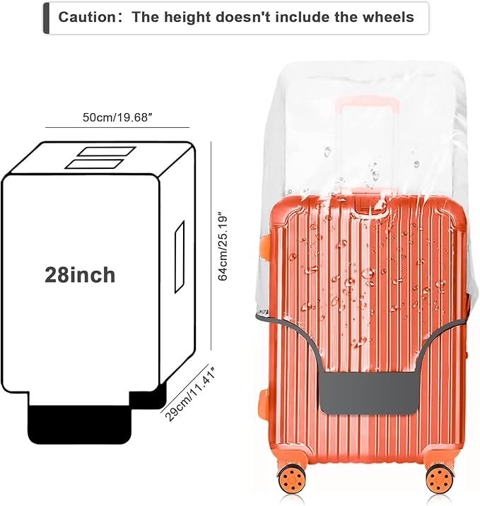 Luggage Cover 28 Inch TSA Approved,Full Clear 3mm Thickness Suitcase Cover for Luggage Suitable 28-29 Inch Suitable for Long Travel Accessories
